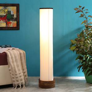 Floor Lamps Design Carrie White Cotton Shade Floor Lamp (White)