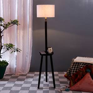Fiona Grey Cotton Shade Floor Lamp-image-1