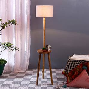 Bedroom Furniture In Bhubaneswar Design Gwyneth Grey Cotton Shade Floor Lamp (Grey)