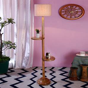 devansh Hillary Grey Cotton Shade Floor Lamp-picture-17