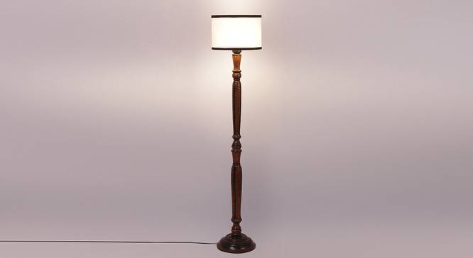 Bruno Brown Cotton Shade Floor Lamp (Multicolor) by Urban Ladder - Front View Design 1 - 494718