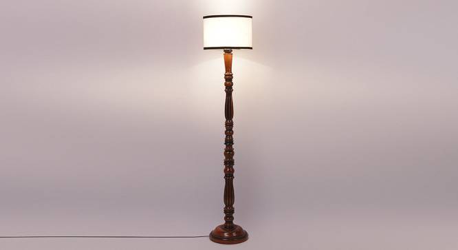 Cannon Brown Cotton Shade Floor Lamp (Multicolor) by Urban Ladder - Front View Design 1 - 494720
