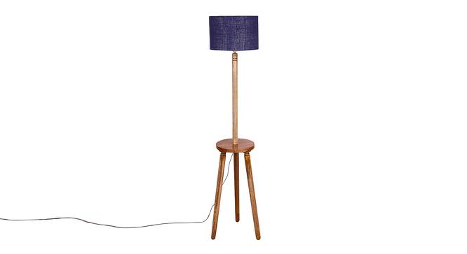 Harmon Blue Cotton Shade Floor Lamp (Blue) by Urban Ladder - Front View Design 1 - 494734