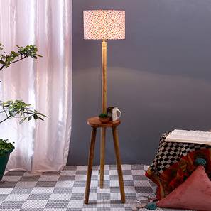 Heather Multicolour Cotton Shade Floor Lamp-image-1