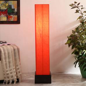 Lighting In North Goa Design Cicely Orange Cotton Shade Floor Lamp (Orange)