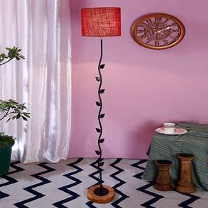 devansh Felicia Maroon Cotton Shade Floor Lamp-picture-13