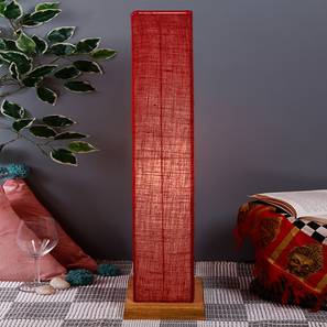 Miranda Maroon Cotton Shade Floor Lamp-image-9