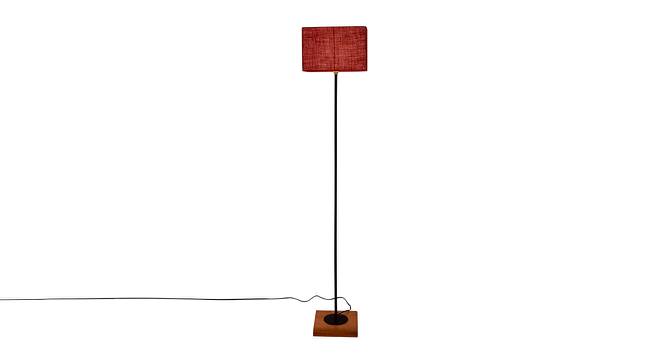 Earvin Maroon Cotton Shade Floor Lamp (Maroon) by Urban Ladder - Front View Design 1 - 494955