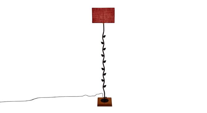 Elin Maroon Cotton Shade Floor Lamp (Maroon) by Urban Ladder - Front View Design 1 - 494956