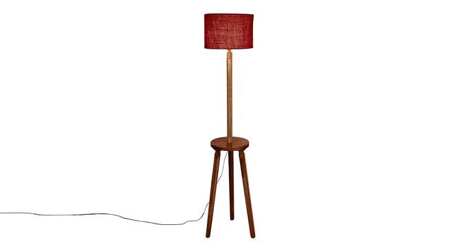 Harmon Maroon Cotton Shade Floor Lamp (Maroon) by Urban Ladder - Front View Design 1 - 494960