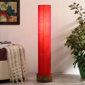 Carney Red Cotton Shade Floor Lamp