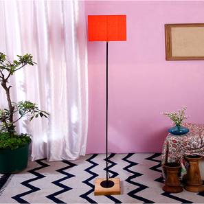 Drake Orange Cotton Shade Floor Lamp-image-28