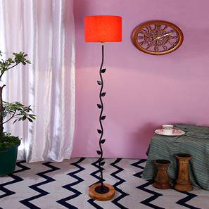 Products Design Ewan Orange Cotton Shade Floor Lamp (Orange)