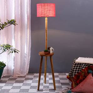 devansh Harmon Pink Cotton Shade Floor Lamp-picture-13