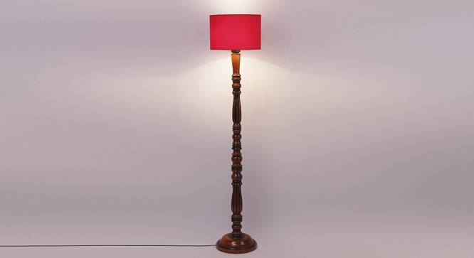 Candace Brown Cotton Shade Floor Lamp (Red) by Urban Ladder - Front View Design 1 - 495073