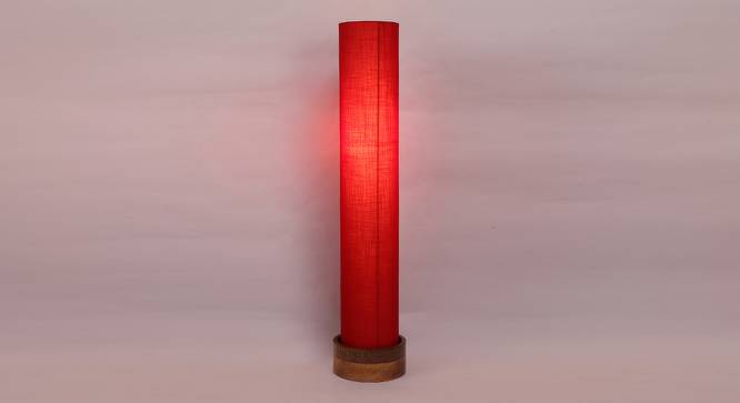 Carney Red Cotton Shade Floor Lamp (Red) by Urban Ladder - Front View Design 1 - 495074