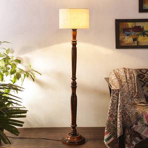 Floor Lamps Design Brandy Brown Cotton Shade Floor Lamp (White)