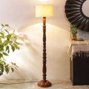 Floor Lamps Design Cameron Brown Cotton Shade Floor Lamp (White)
