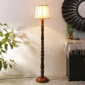 devansh Capucine Brown Cotton Shade Floor Lamp-picture-14