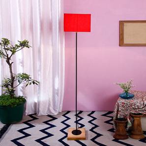 Drake Red Cotton Shade Floor Lamp-image-29