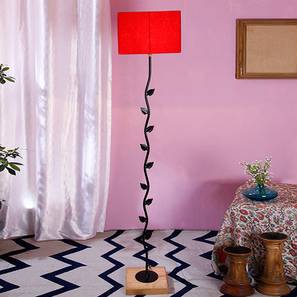 Edythe Red Cotton Shade Floor Lamp-image-33