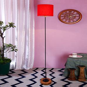 devansh Emme Red Cotton Shade Floor Lamp-picture-11