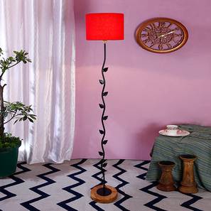 Ewan Red Cotton Shade Floor Lamp-image-40