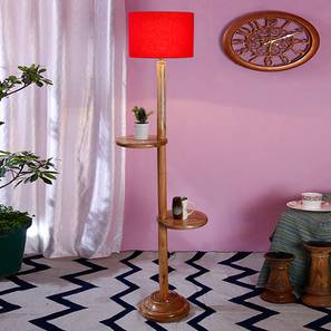 Hillary Red Cotton Shade Floor Lamp-image-24