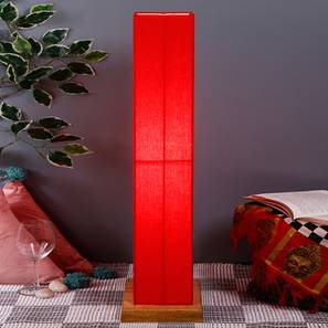 Jacques Red Cotton Shade Floor Lamp-image-1