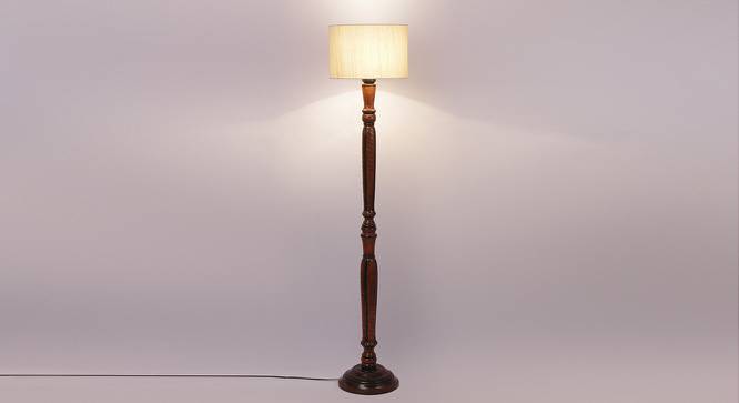 Brandy Brown Cotton Shade Floor Lamp (White) by Urban Ladder - Front View Design 1 - 495188