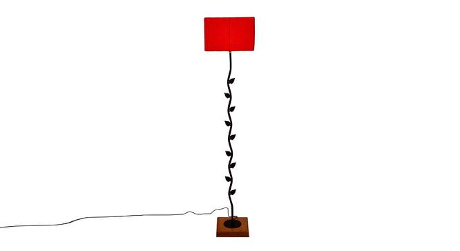 Edythe Red Cotton Shade Floor Lamp (Red) by Urban Ladder - Front View Design 1 - 495256