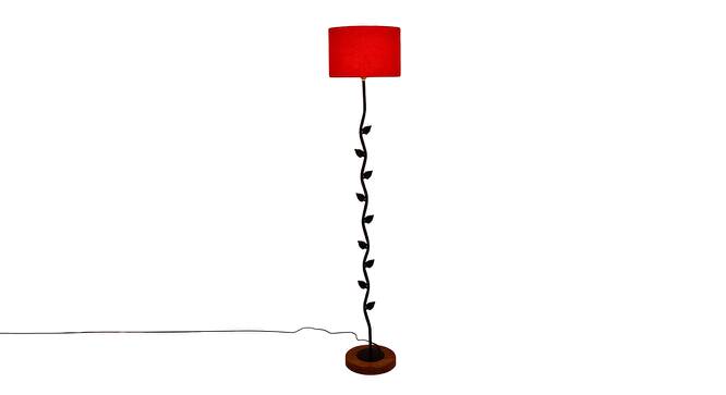 Ewan Red Cotton Shade Floor Lamp (Red) by Urban Ladder - Front View Design 1 - 495258