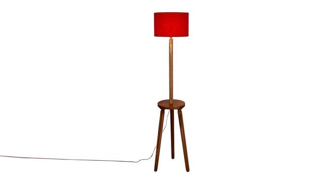 Gwyneth Red Cotton Shade Floor Lamp (Red) by Urban Ladder - Front View Design 1 - 495260