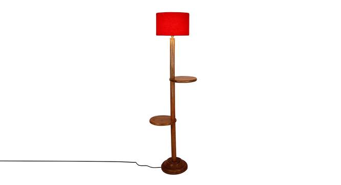 Hillary Red Cotton Shade Floor Lamp (Red) by Urban Ladder - Front View Design 1 - 495261