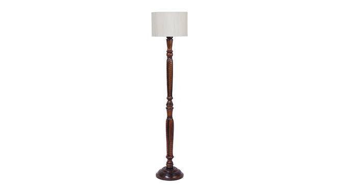 Brandy Brown Cotton Shade Floor Lamp (White) by Urban Ladder - Cross View Design 1 - 495264