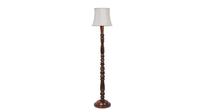 Capucine Brown Cotton Shade Floor Lamp (White) by Urban Ladder - Cross View Design 1 - 495269