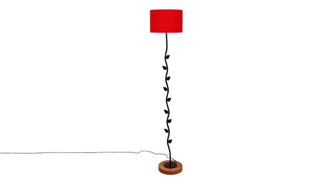 Ewan Red Cotton Shade Floor Lamp (Red) by Urban Ladder - Cross View Design 1 - 495283