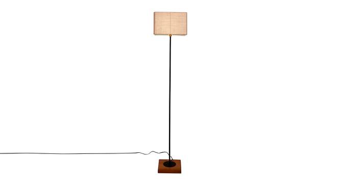 Earvin White Cotton Shade Floor Lamp (White) by Urban Ladder - Front View Design 1 - 495319