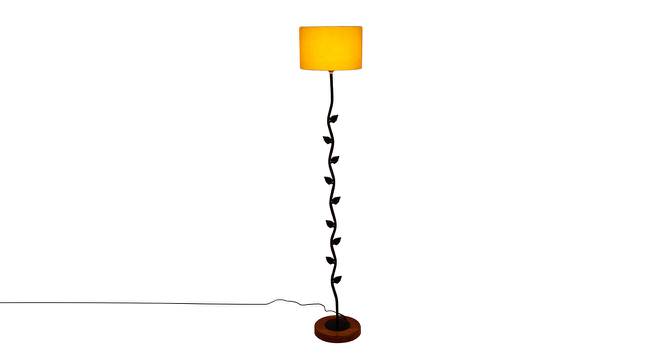 Ewan Yellow Cotton Shade Floor Lamp (Yellow) by Urban Ladder - Front View Design 1 - 495375