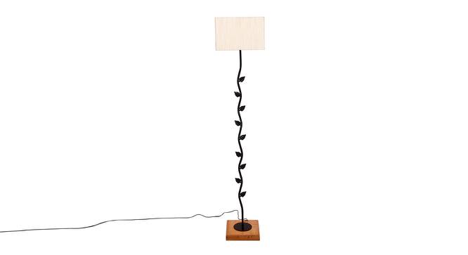 Edythe White Cotton Shade Floor Lamp (White) by Urban Ladder - Cross View Design 1 - 495393
