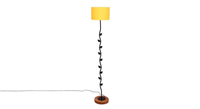 Ewan Yellow Cotton Shade Floor Lamp (Yellow) by Urban Ladder - Cross View Design 1 - 495400