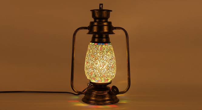 Bradford MultiColour Glass Lantern Table Lamp (Multicolor) by Urban Ladder - Front View Design 1 - 495450