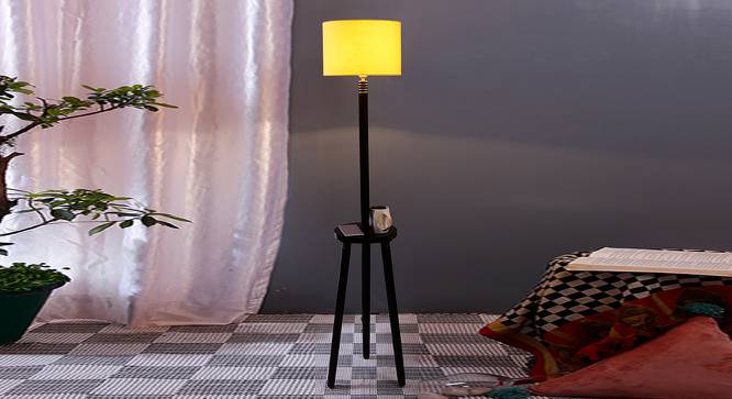 Fiona Yellow Cotton Shade Floor Lamp (Yellow) by Urban Ladder - Front View Design 1 - 495457