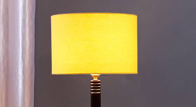 Fiona Yellow Cotton Shade Floor Lamp (Yellow) by Urban Ladder - Cross View Design 1 - 495481