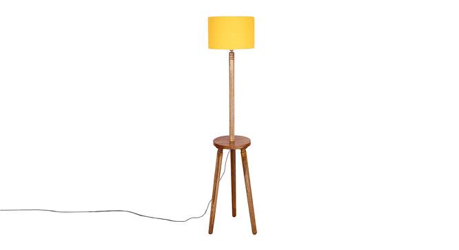 Gwyneth Yellow Cotton Shade Floor Lamp (Yellow) by Urban Ladder - Cross View Design 1 - 495482