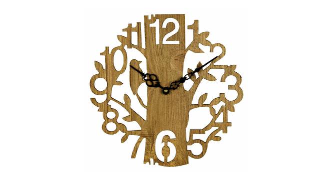 Haylea Brown Engineered Wood Round Aanalog Wall Clock (Brown) by Urban Ladder - Cross View Design 1 - 496136