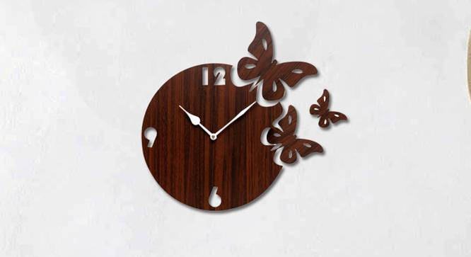 Seaton Brown Engineered Wood Round Aanalog Wall Clock (Brown) by Urban Ladder - Cross View Design 1 - 496138