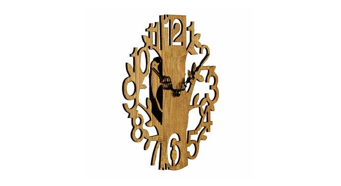 Haylea Brown Engineered Wood Round Aanalog Wall Clock (Brown) by Urban Ladder - Front View Design 1 - 496156