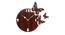Seaton Brown Engineered Wood Round Aanalog Wall Clock (Brown) by Urban Ladder - Front View Design 1 - 496158