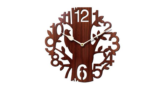 Presly Brown Engineered Wood Round Aanalog Wall Clock (Brown) by Urban Ladder - Cross View Design 1 - 496198
